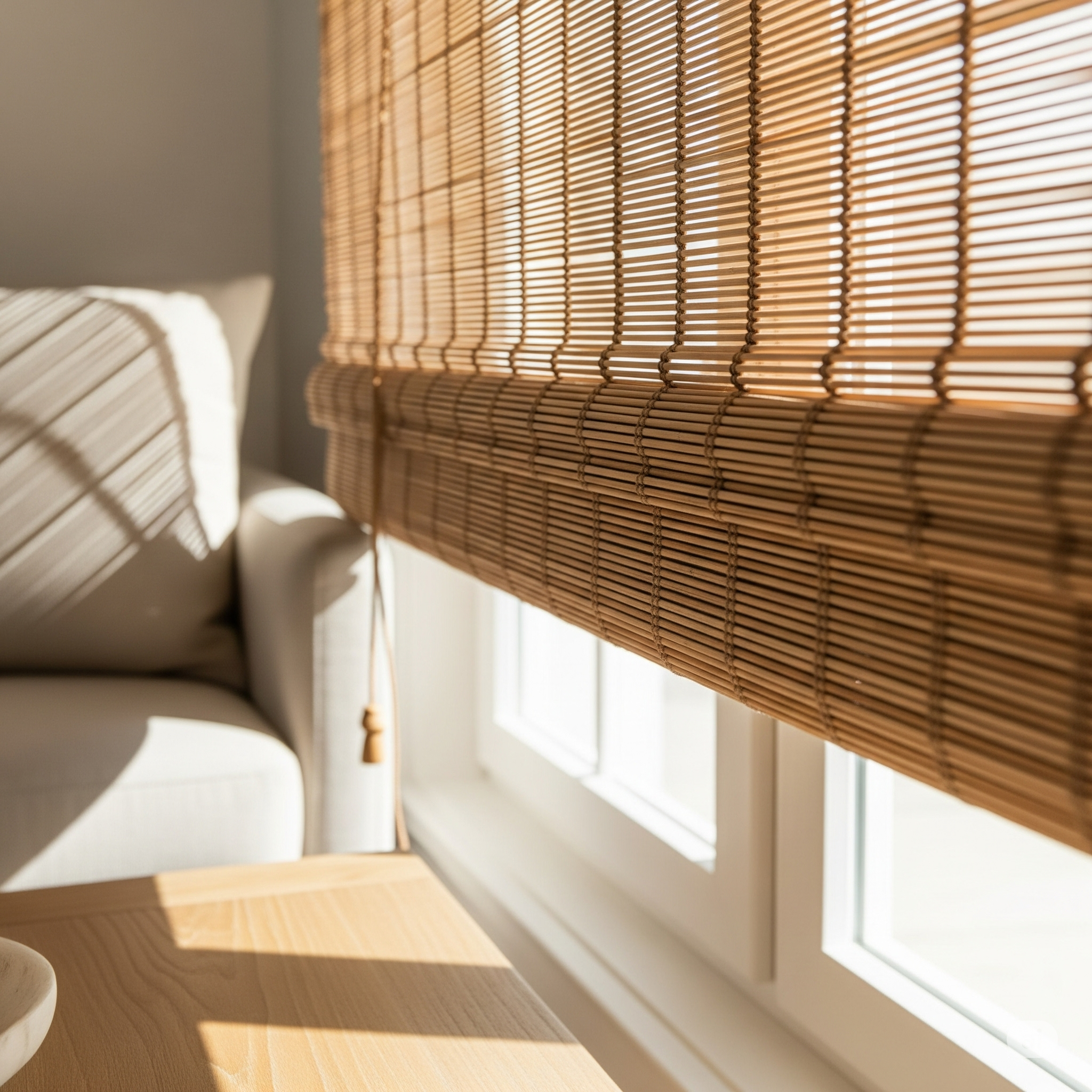 Contemporary Flat Bamboo Blinds